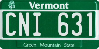 VT license plate CNI631