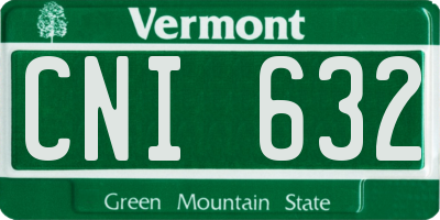 VT license plate CNI632