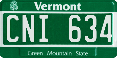 VT license plate CNI634