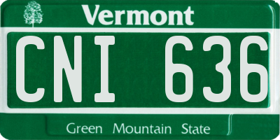 VT license plate CNI636