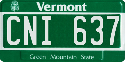 VT license plate CNI637