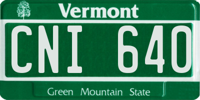 VT license plate CNI640