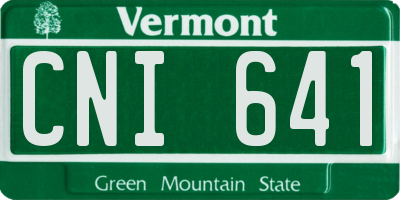 VT license plate CNI641