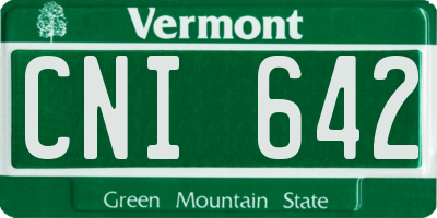 VT license plate CNI642