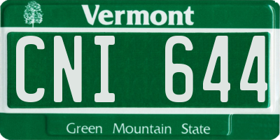 VT license plate CNI644
