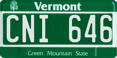 VT license plate CNI646
