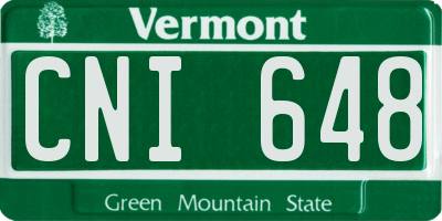 VT license plate CNI648