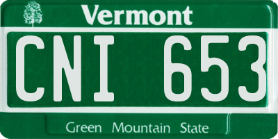 VT license plate CNI653
