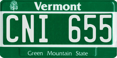 VT license plate CNI655