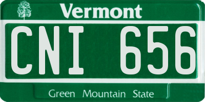 VT license plate CNI656
