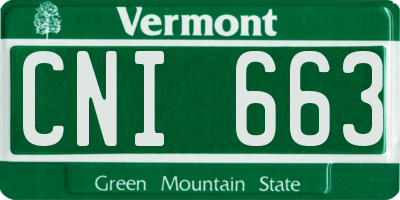 VT license plate CNI663