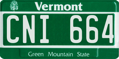 VT license plate CNI664