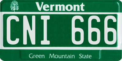 VT license plate CNI666