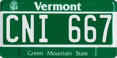 VT license plate CNI667
