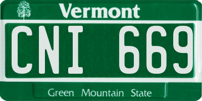 VT license plate CNI669
