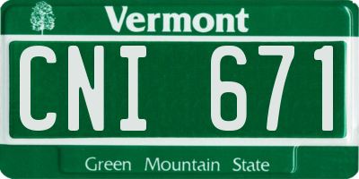 VT license plate CNI671