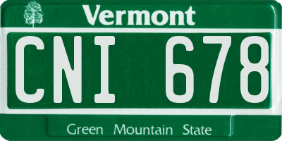 VT license plate CNI678