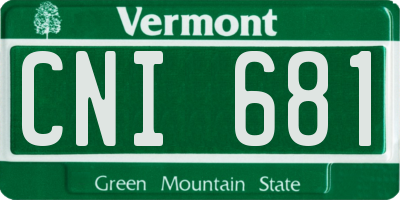 VT license plate CNI681