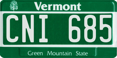 VT license plate CNI685