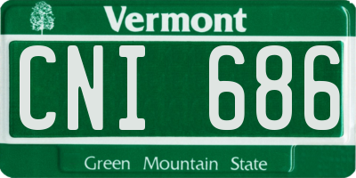VT license plate CNI686