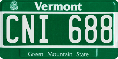 VT license plate CNI688