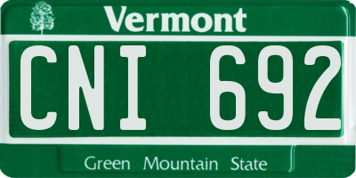 VT license plate CNI692