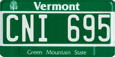 VT license plate CNI695