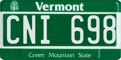 VT license plate CNI698