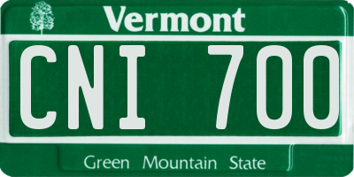 VT license plate CNI700