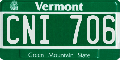 VT license plate CNI706