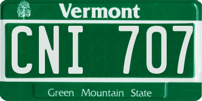 VT license plate CNI707