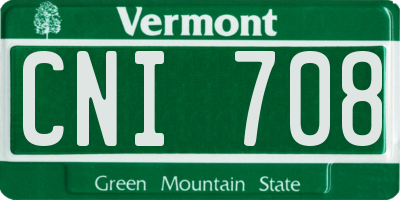 VT license plate CNI708