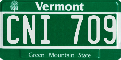 VT license plate CNI709
