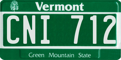VT license plate CNI712
