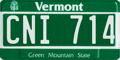 VT license plate CNI714