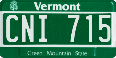 VT license plate CNI715