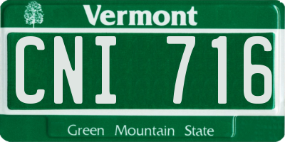 VT license plate CNI716