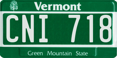 VT license plate CNI718