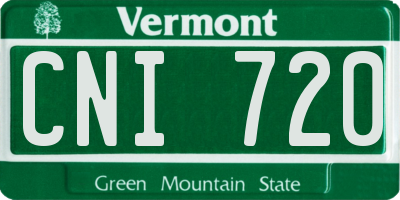 VT license plate CNI720