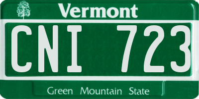 VT license plate CNI723