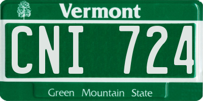 VT license plate CNI724