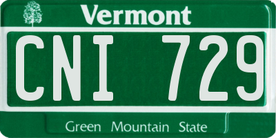 VT license plate CNI729