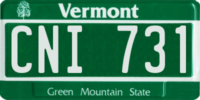 VT license plate CNI731