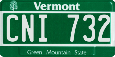 VT license plate CNI732