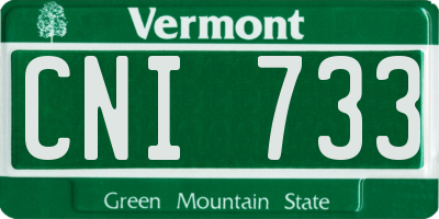 VT license plate CNI733