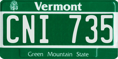 VT license plate CNI735