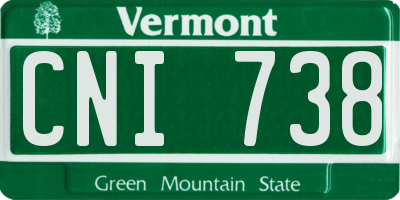 VT license plate CNI738