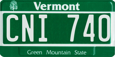 VT license plate CNI740