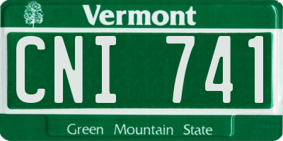 VT license plate CNI741