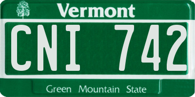 VT license plate CNI742